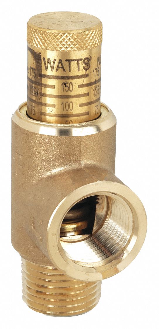 WATTS, Lead-Free Brass, MNPT, Calibrated Adjustable Relief Valve ...