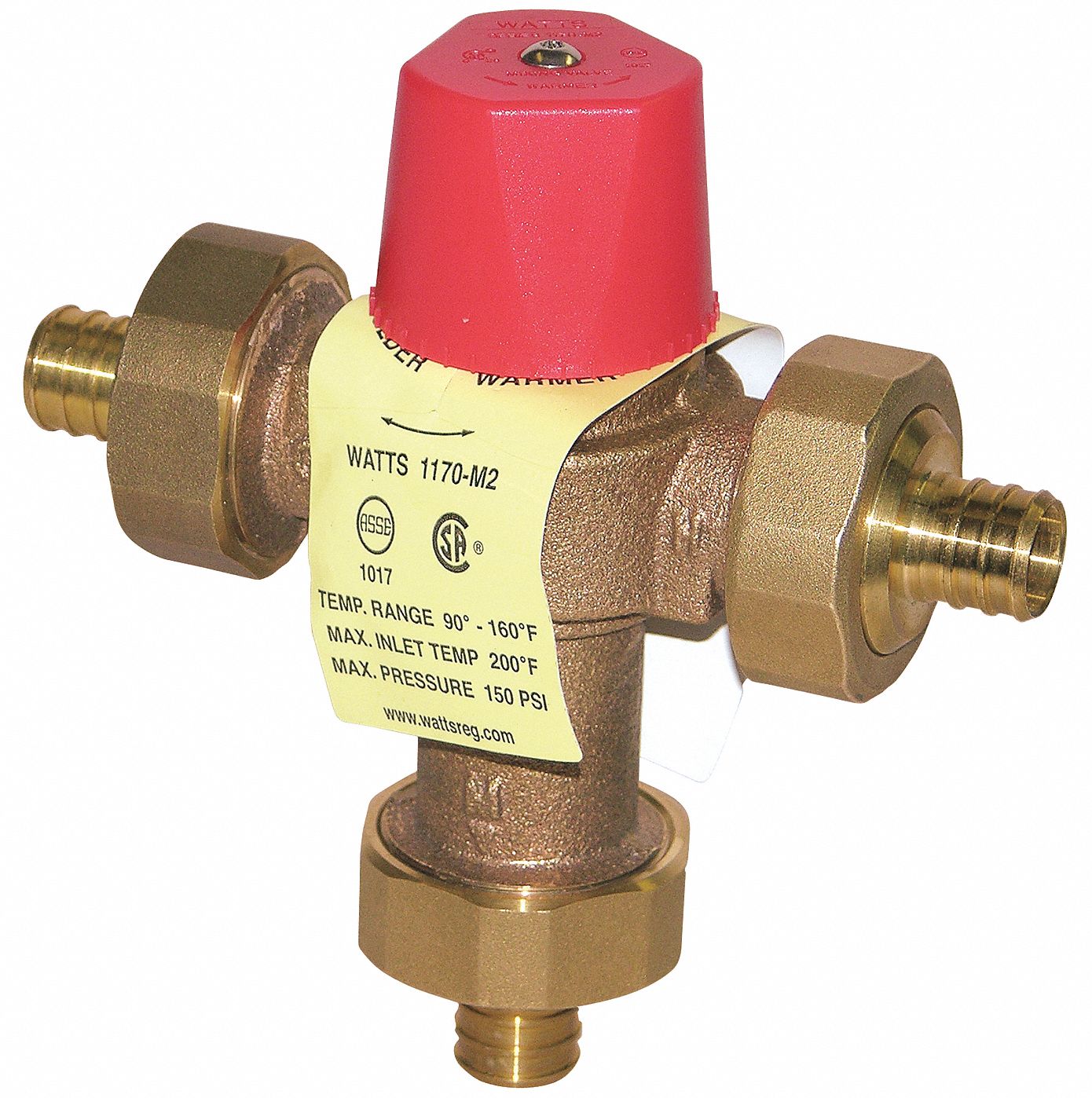 WATTS 3/4 in PEX Inlet Type Mixing Valve, Brass, 0.5 to 23 gpm 5DMF63/4 LF 1170 PEX Grainger