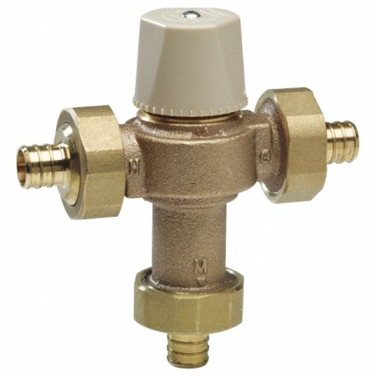 WATTS 1 in PEX Inlet Type Mixing Valve, Brass, 20 gpm at 125 psi