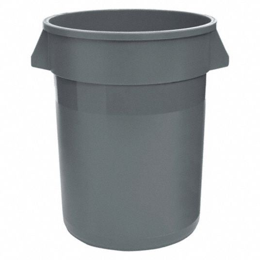 Tough Guy 22 gal. Plastic Round Trash Can, Gray 4PGR7