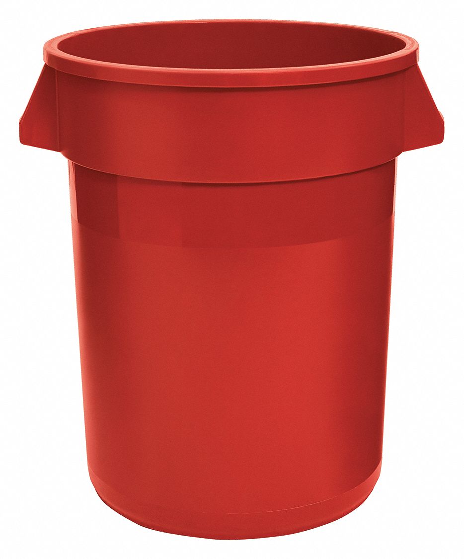 ROUND CONTAINER,44 GAL,24 IN,RED