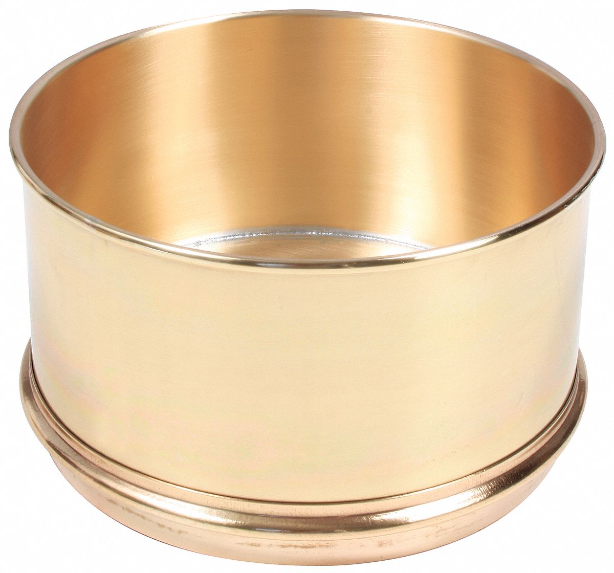 Sieve Pan: 4 in Overall Dp, 8 in Overall Dia, Brass