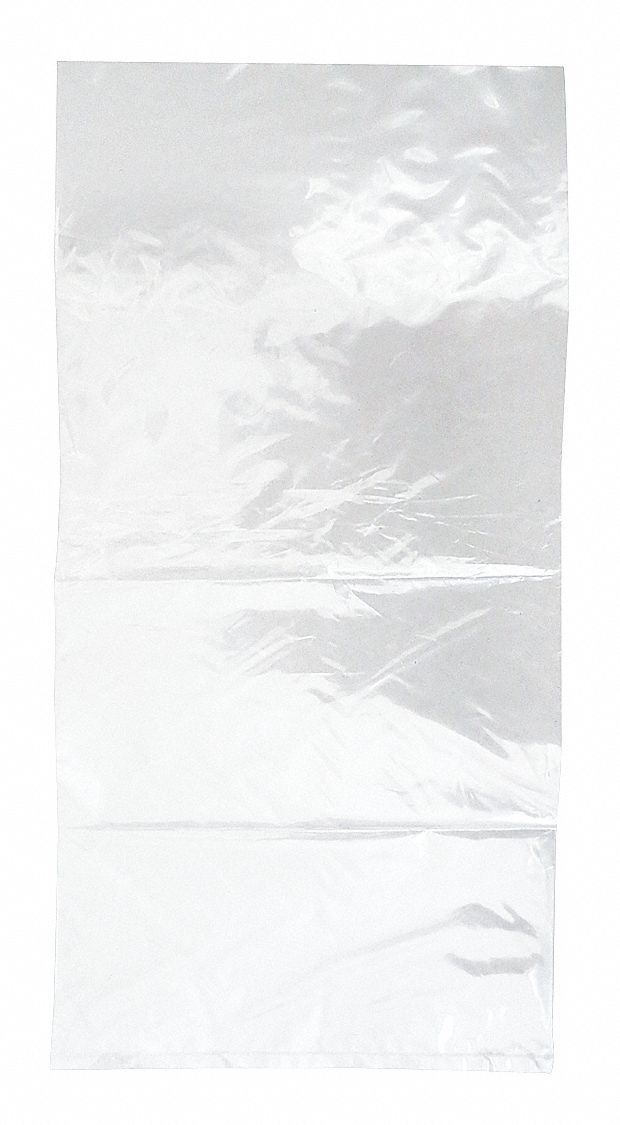GRAINGER APPROVED Open End Poly Bag, Standard Bag Features, Flat Bag Bottom Type, Bag Type