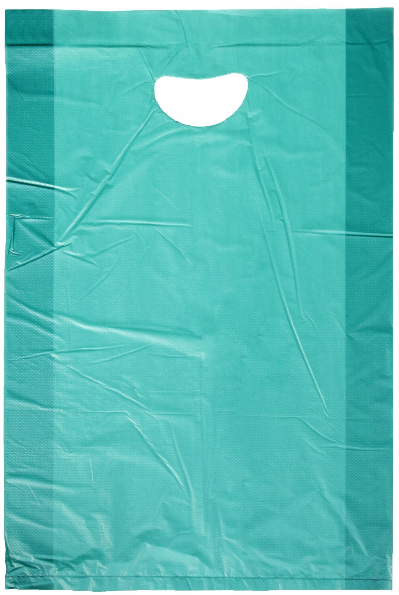 Merchandise Bags: 12 in x 3 in x 18 in, 0.7 mil Thick, Green, Die Cut, Gusseted, 500 PK