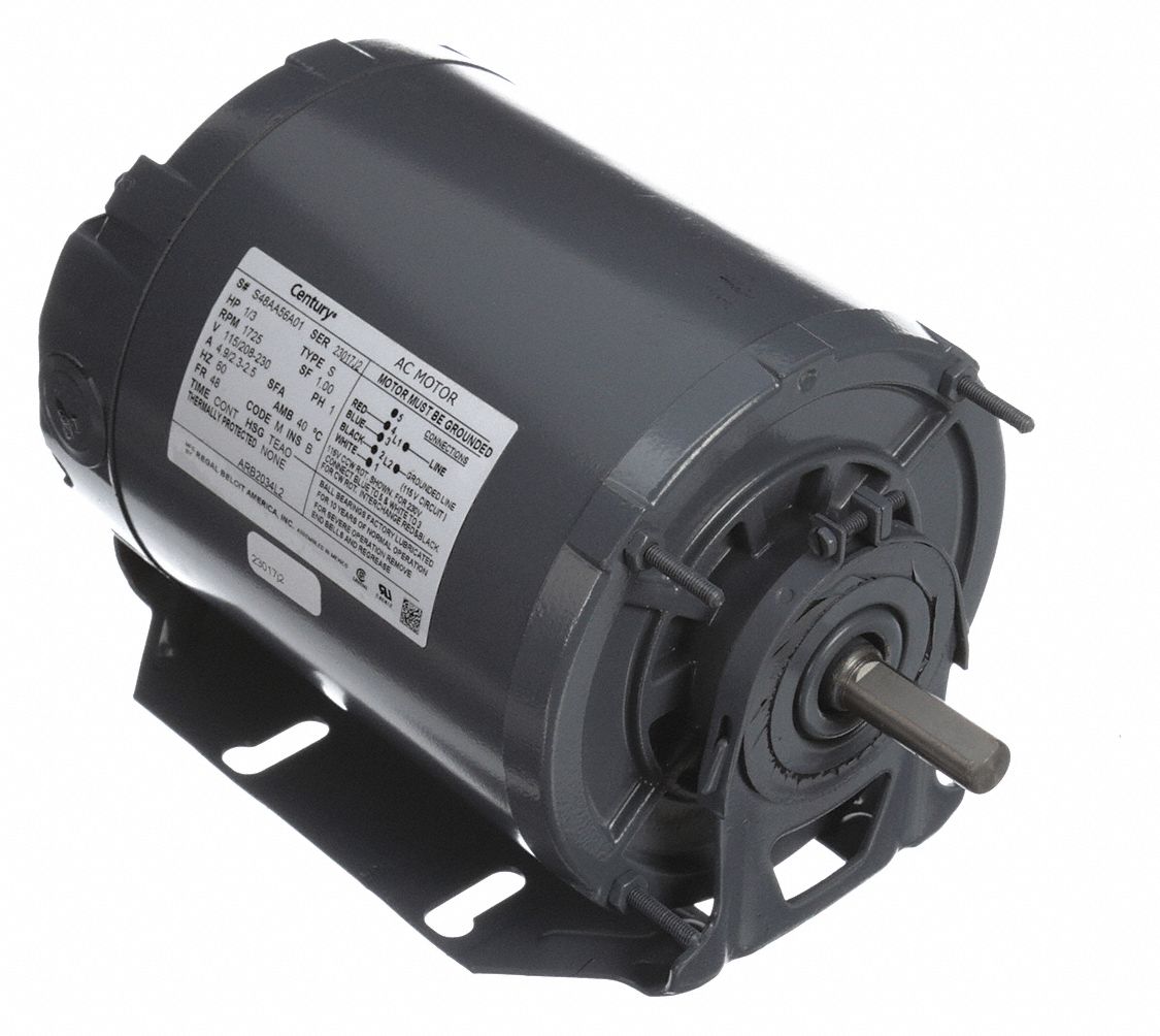 CENTURY, 1 Speed, Totally Enclosed Air-Over, Belt Drive Motor - 5DVU4 ...