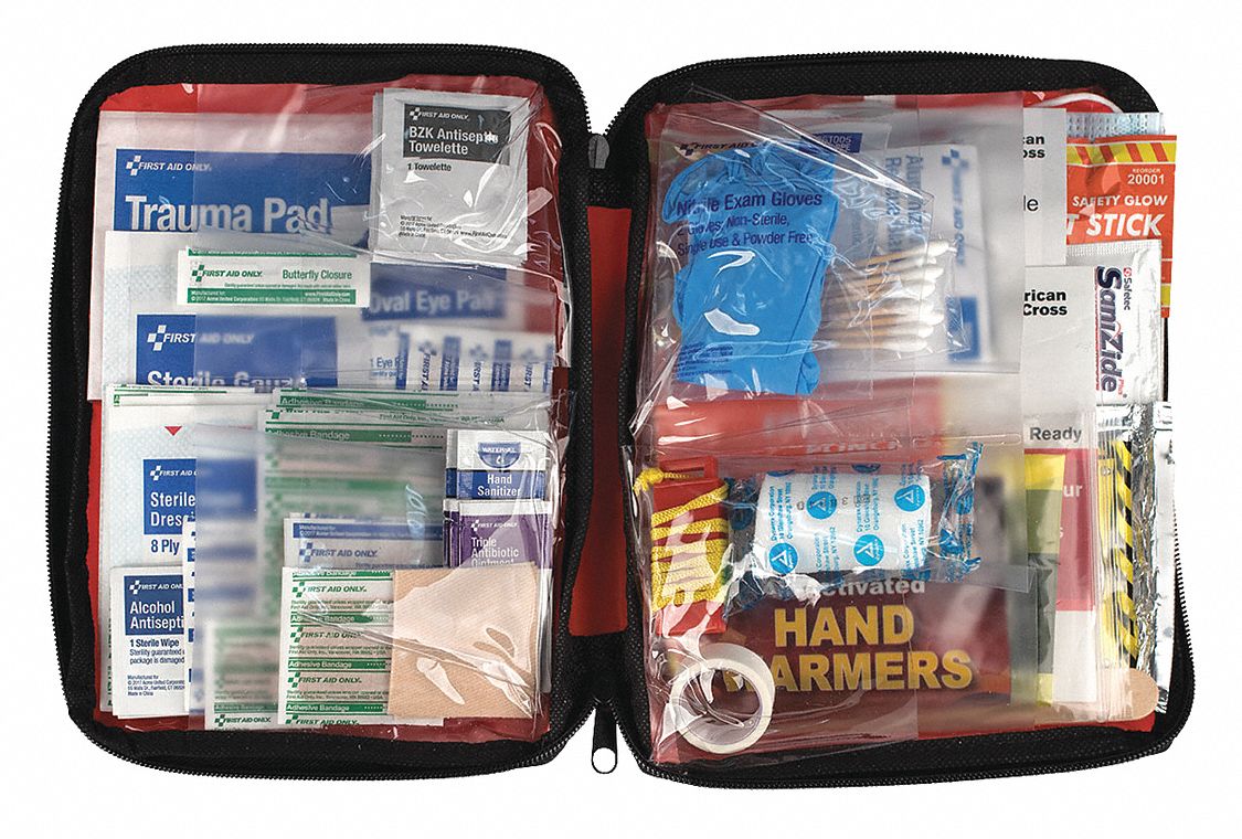 Emergency Preparedness Kit: Bulk, 106 Components, Red