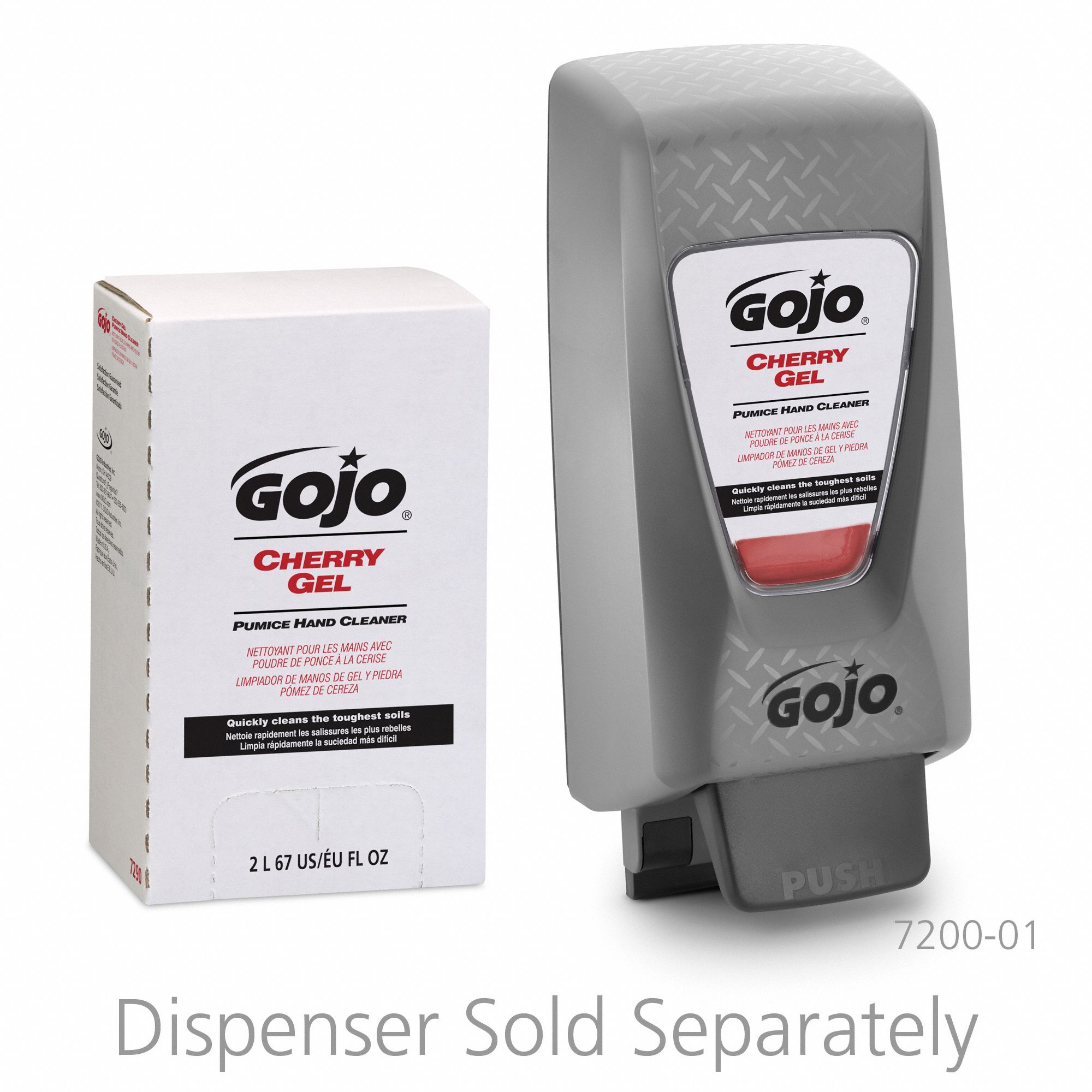 GOJO Cherry, Gel, Hand Cleaner, 2,000 mL, Cartridge, GOJO, PK 4 5DZN8