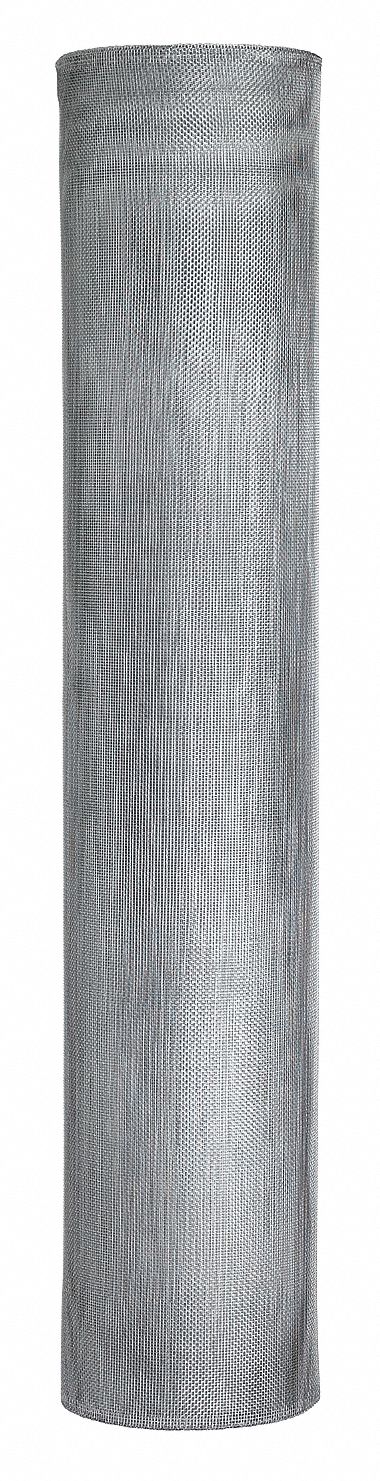 Replacement Screen: Aluminum, Bright, 18 x 16 Mesh Size, 5 ft Wd, 100 ft Lg