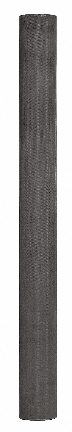 Replacement Screen: Aluminum, Charcoal, 18 x 16 Mesh Size, 2 ft Wd, 7 ft Lg