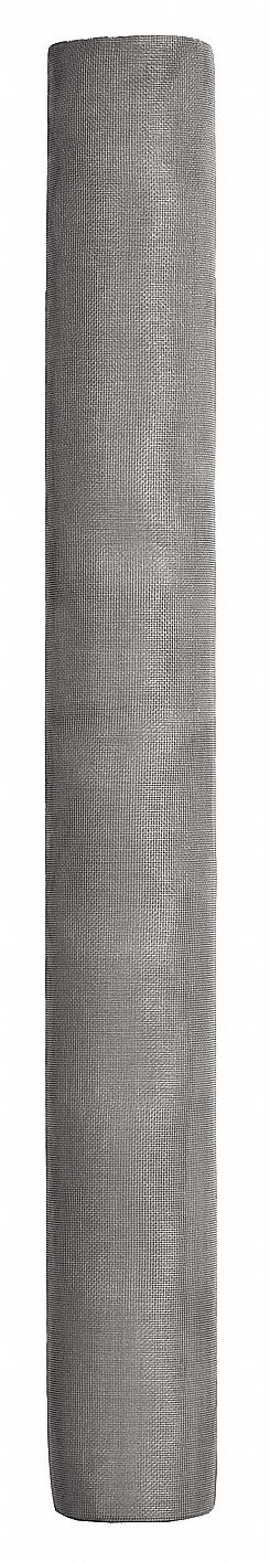 Replacement Screen: Fiberglass, Gray, 18 x 16 Mesh Size, 2.5 ft Wd, 100 ft Lg