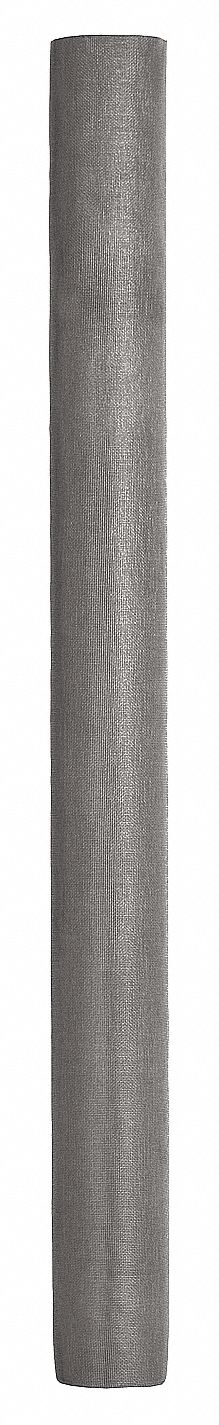 Replacement Screen: Fiberglass, Gray, 18 x 16 Mesh Size, 4 ft Wd, 100 ft Lg