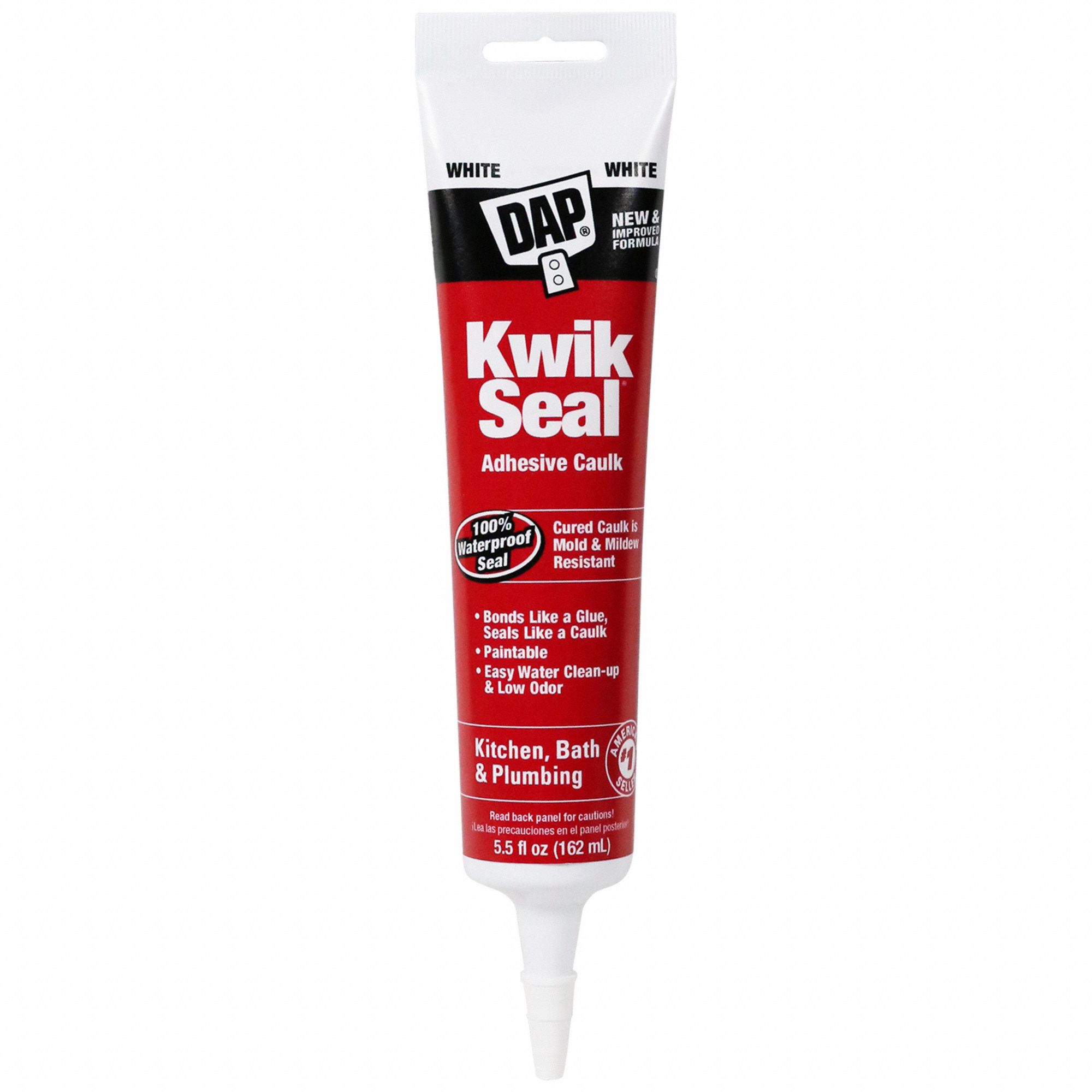 DAP, Kwik Seal Tub & Tile, White, Acrylic Latex Adhesive Caulk 5E080