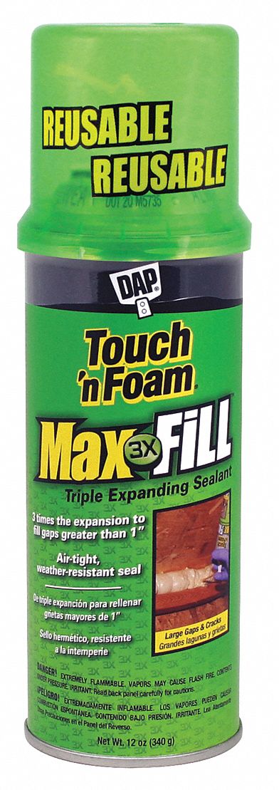 MAX FILL SEALANT, OFF-WHITE, 12 OZ CAN, 4 HR CURE, 30 MIN WORK TIME, WEATHER RESISTANT