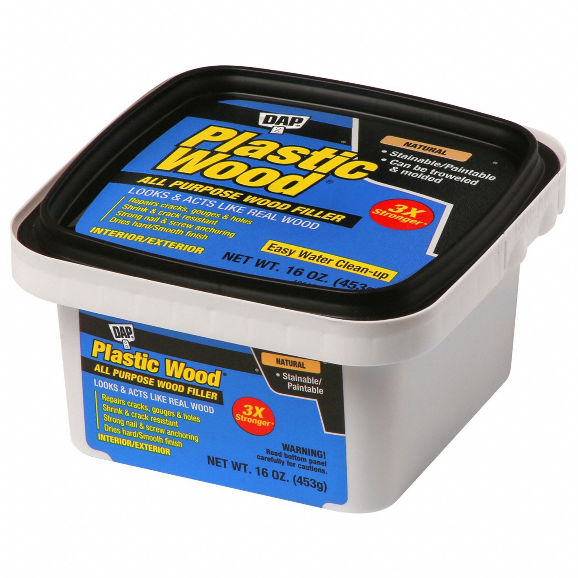 LATEX WOOD FILLER, PLASTIC WOOD, 16 OZ, PAIL, NATURAL, EXTERIOR