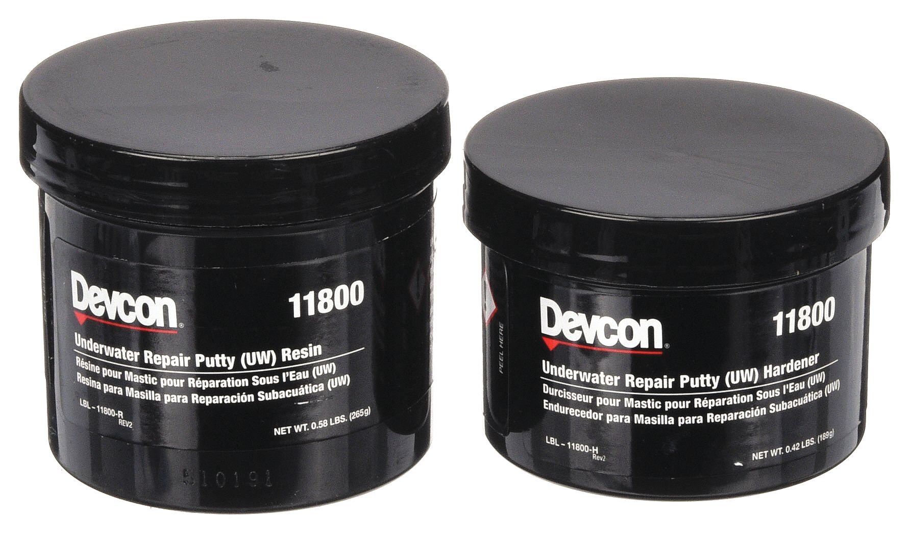 1 lb Underwater Repair Putty (UW) with Temp. Range of Up to 250 Degrees F, Gray Grainger