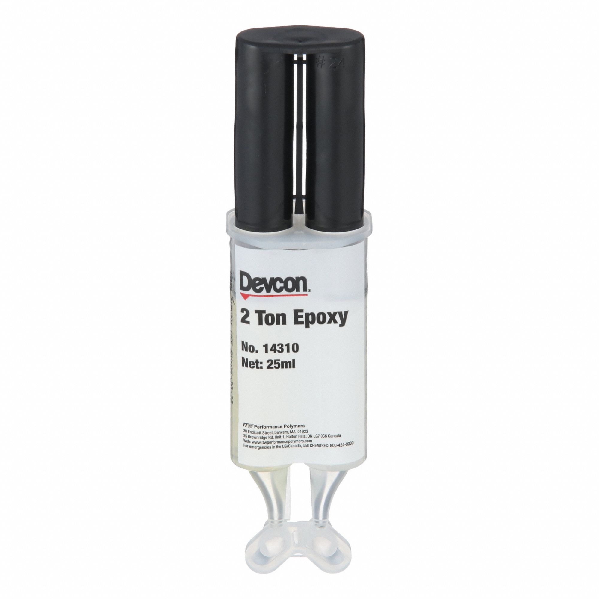 Epoxy Adhesive: 2 Ton Epoxy, Moisture Cured, 25 mL, Syringe, Clear, Thick Liquid