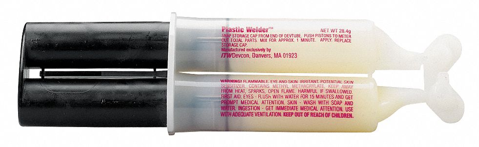 ACRYLIC ADHESIVE, PLASTIC WELDER, AMBIENT CURED, 25 ML, SYRINGE, CREAM, GEL