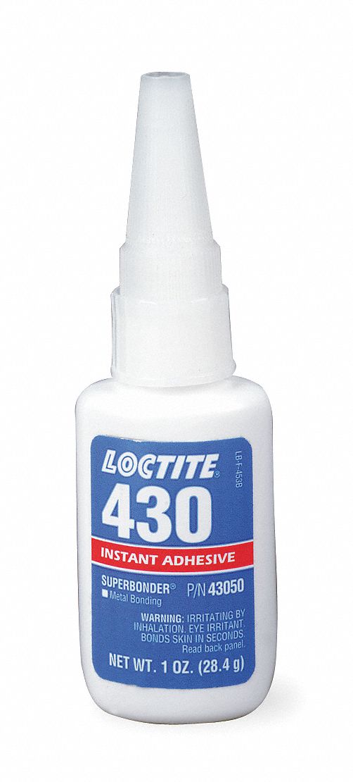 INSTANT ADHESIVE, 430, PLASTICS, 1 OZ BOTTLE, CLEAR, THIN LIQUID, 50 G/L AND UNDER