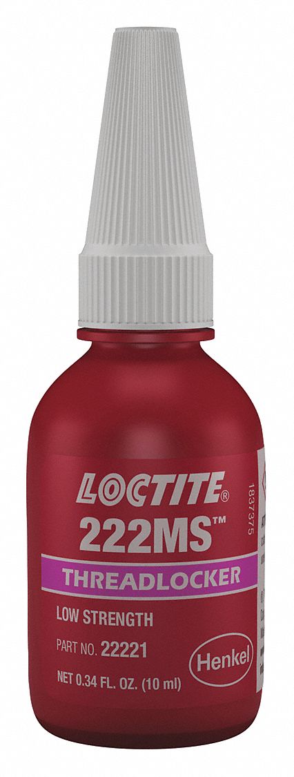 LOCTITE 222MS Series Low-Strength Threadlocker, Purple Liquid, 10 mL ...