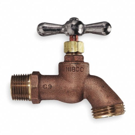 NIBCO 1/2" Solder Cup or MNPT Zinc Hose Bibb, Standard 5E414U46U 1/2