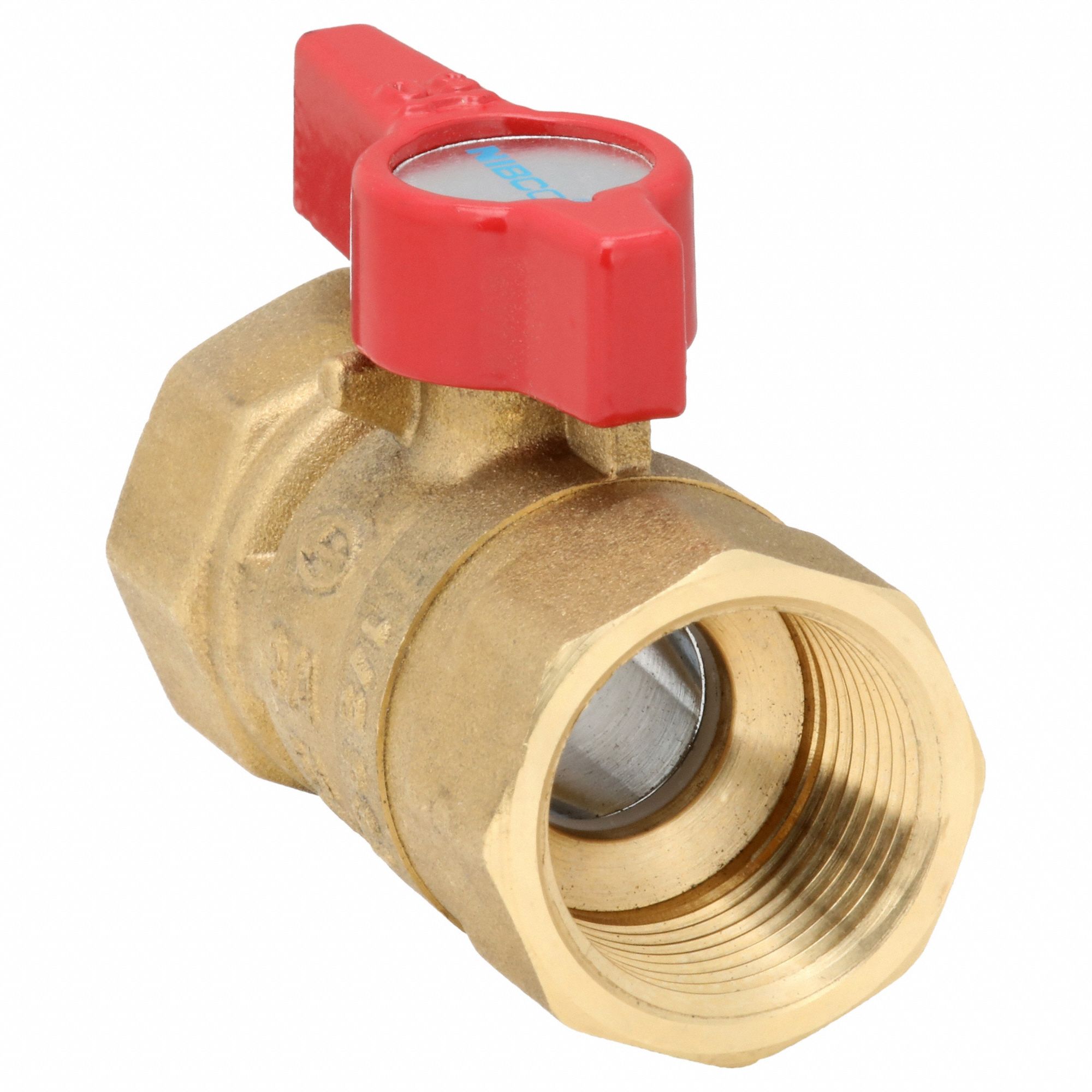Manual Two-Way Ball Valve: 3/4 in, Brass, Straight, FIP x FIP, 600 psi Max. Pressure (CWP)