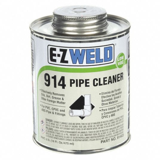 EZ WELD, 16 oz Size (Oz.), Clear, Pipe Cleaner 5E52421403 Grainger