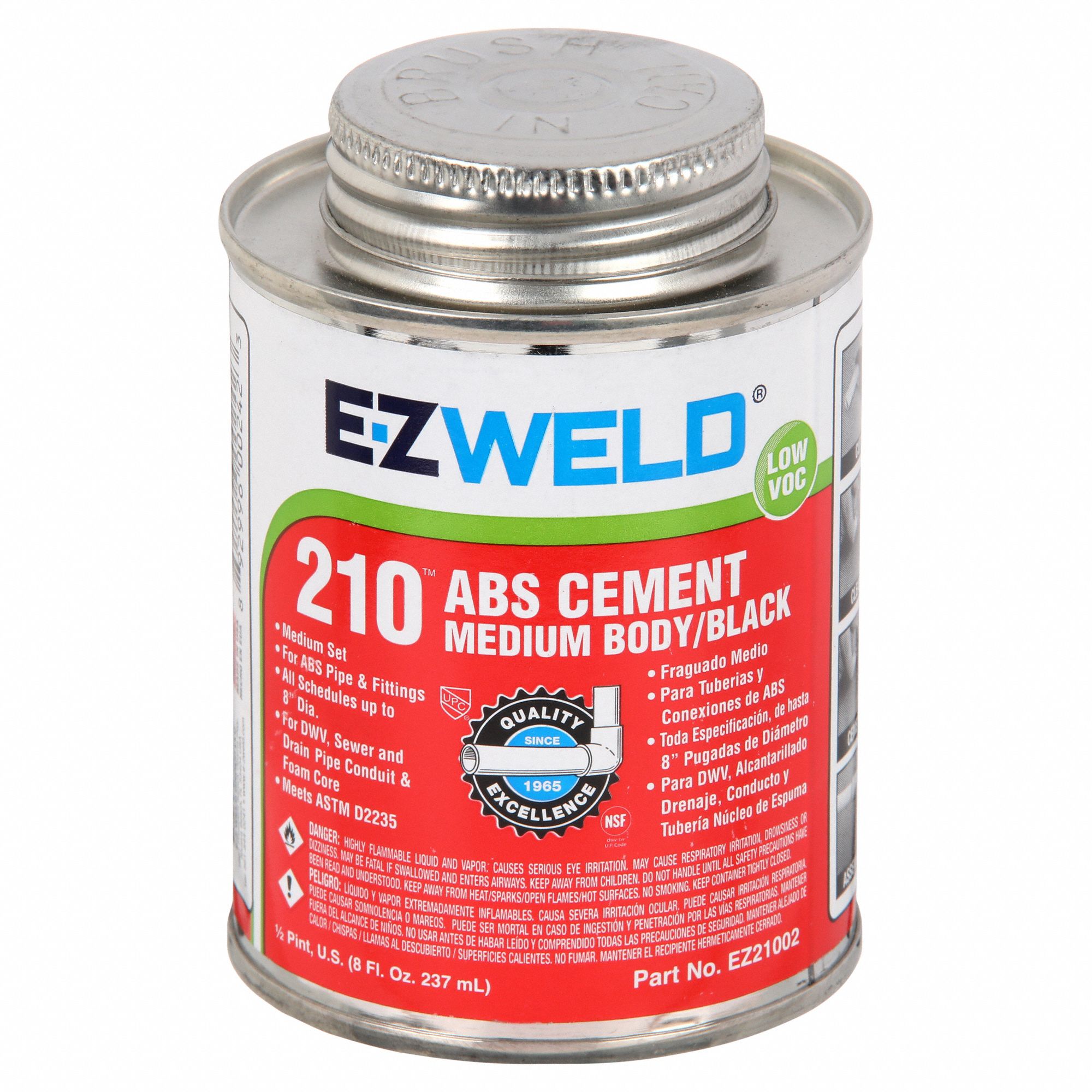 EZ WELD, 210, 8 fl oz, Pipe Cement 5E53721002 Grainger