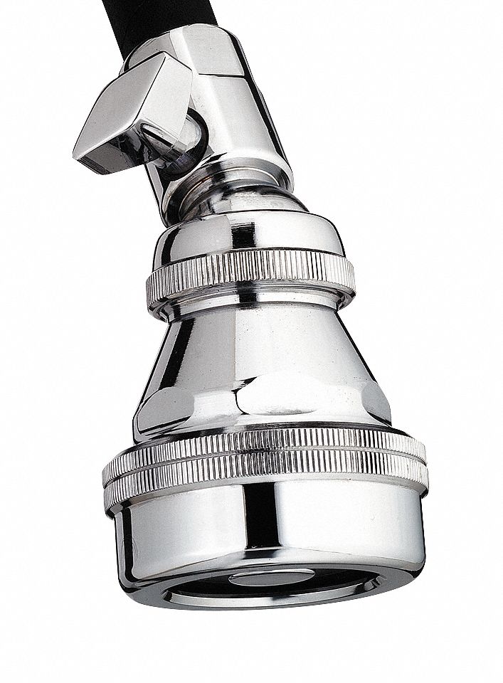 Fixed Showerhead: Act-O-Matic, 2.5 gpm Fixed Showerhead Flow Rate, Brass, Single