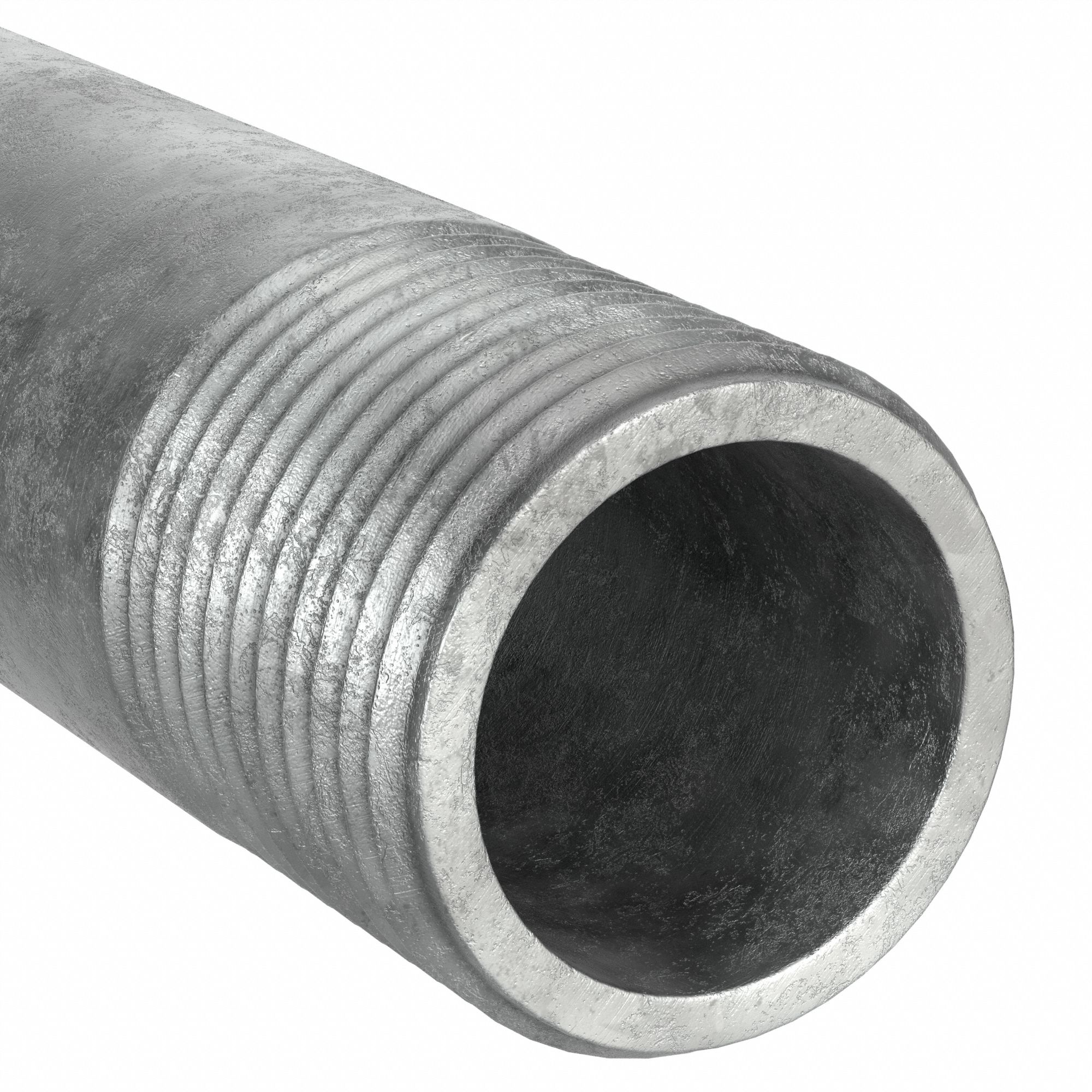 PIPE: GALVANIZED STEEL, 1½ IN NOMINAL PIPE SIZE, 10 FT L, BOTH ENDS THREADED