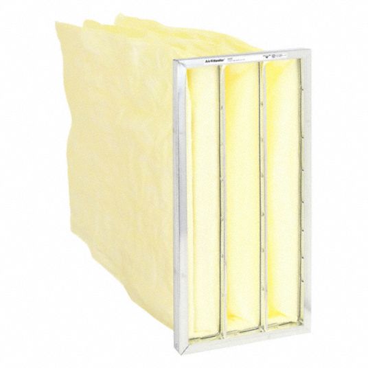 24x12x22 Nominal Filter Size, Yellow, Pocket Air Filter 5E8445E844 Grainger
