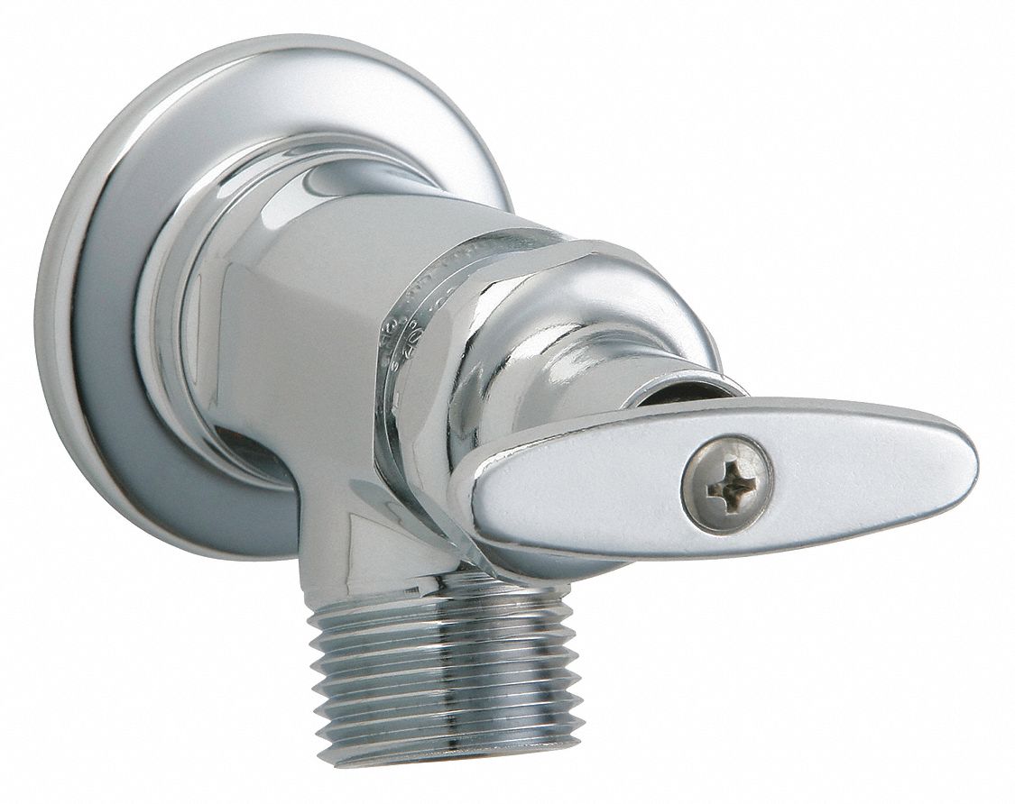 STRAIGHT SILL FAUCET: CHICAGO FAUCETS, CHROME FINISH, 7 GPM FLOW RATE, NON CEC COMPLIANT