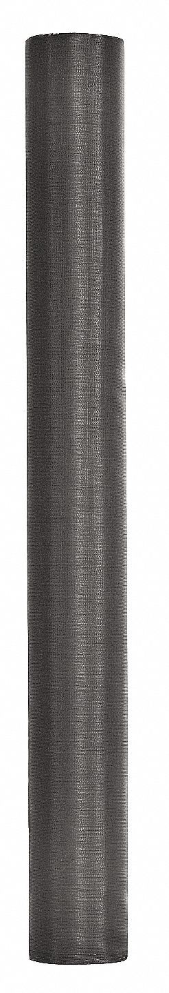 Replacement Screen: Fiberglass, Charcoal, 54 x 18 Mesh Size, 4 ft Wd, 100 ft Lg