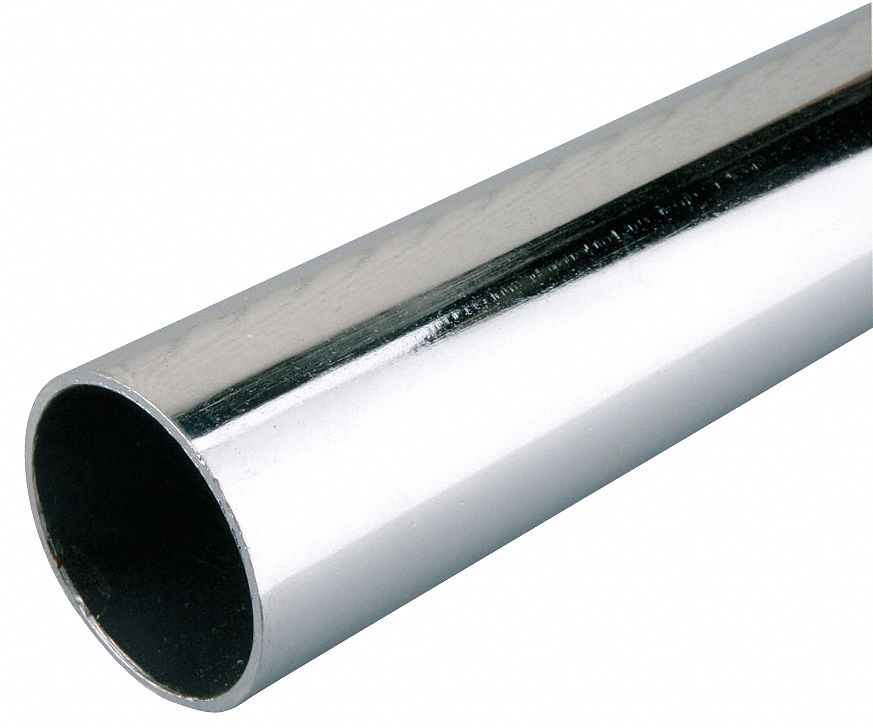 Closet Pole: 1 5/16 in Rod Dia, 96 in Max Rod Lg, Steel, Gray