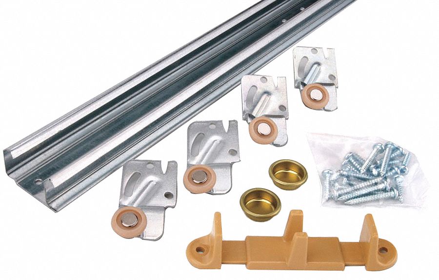 JOHN STERLING, Steel, 48 in Lg (In.), Bypassing Door Hanger Kit 5EAE6