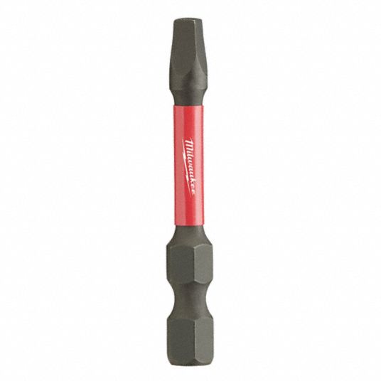 MILWAUKEE Square Recess Impact Power Bit, 1/4 in Hex 5EAY848324473