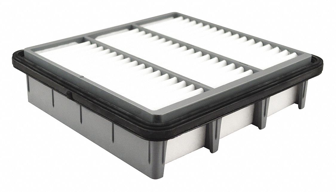 Automotive Air Filter: Panel, Engine, Rectangular, Panel, 7 3/4 in Overall Lg, Buses