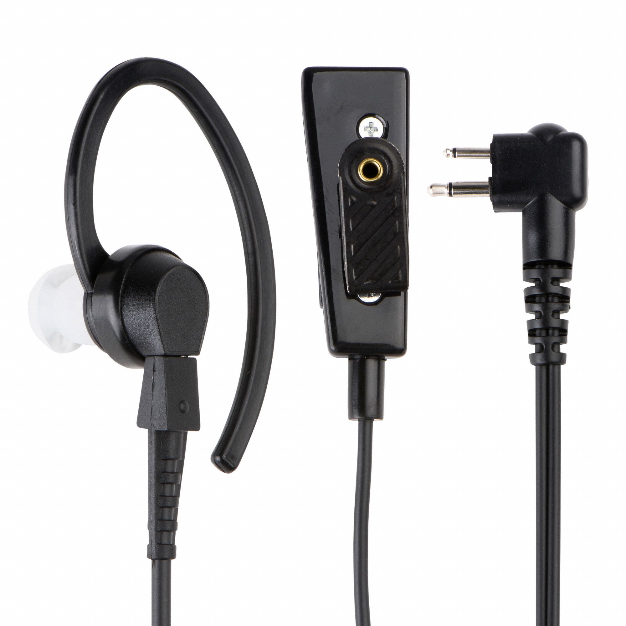 MOTOROLA Earpiece, Black, Ear Loop, (2) Wire 5EDD1RLN4895A Grainger