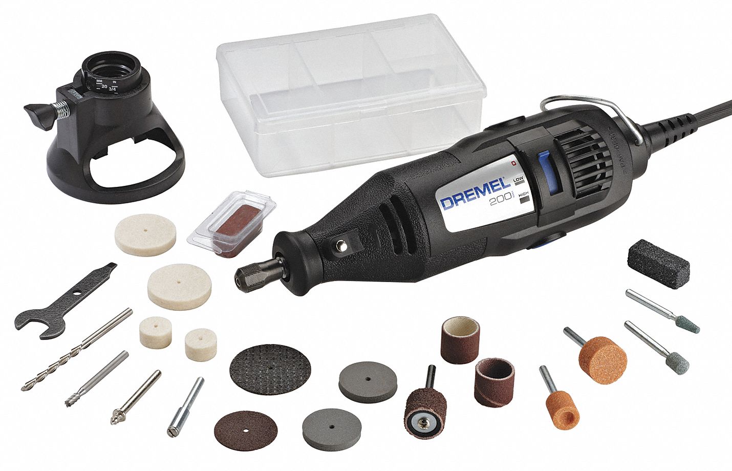 Rotary Tool Kit: 0.9 A Current, 35,000 RPM Max. Speed, Dual Speed, 1/8 in Collet Size