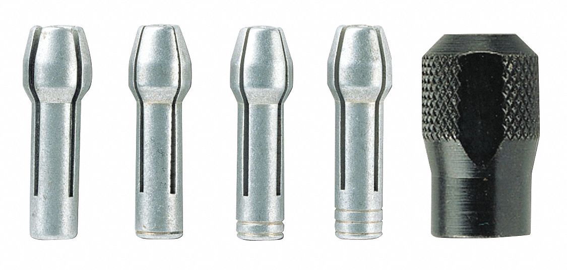 Spændende med hensyn til Kærlig DREMEL, 1/8 in, 3/32 in, 1/16 in, 1/32 in Collets & Collet Nut, Quick  Change Collet Nut Set - 5EEW1|4485 - Grainger