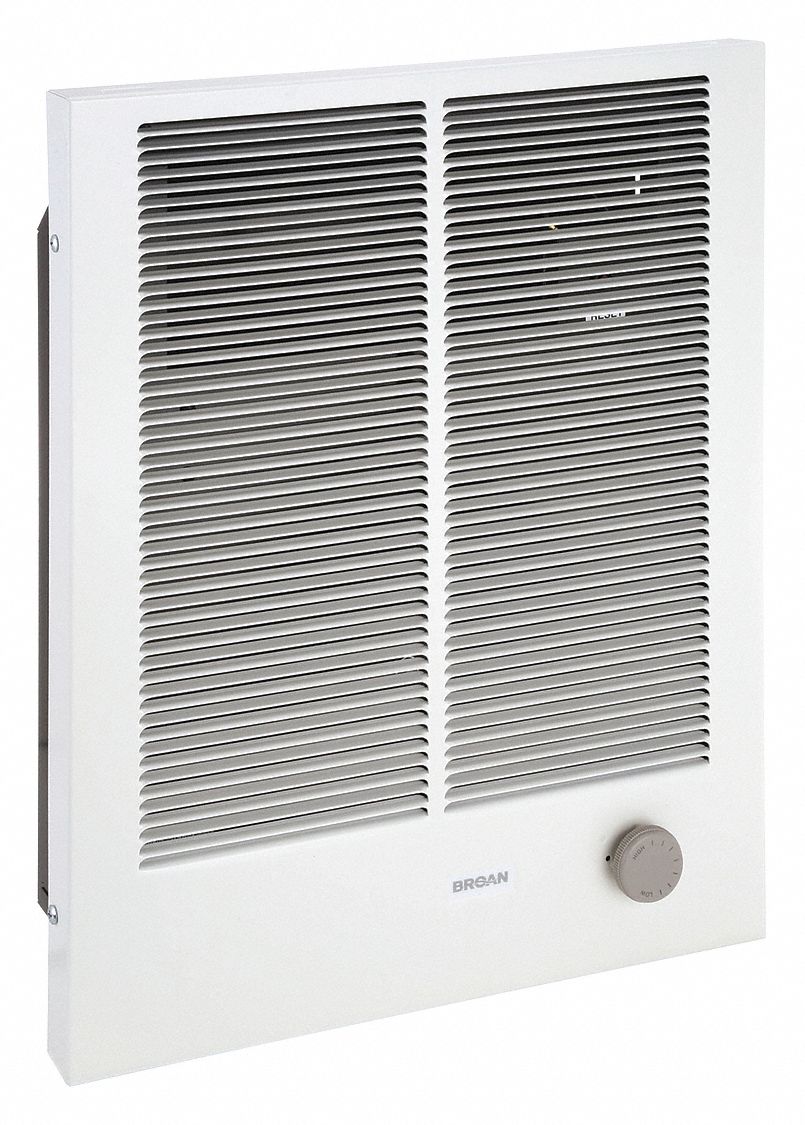 Recessed Electric Wall-Mount Heater: 1125 W/2250 W/1500 W/3000 W, 208/240V AC, 1 Phase, White