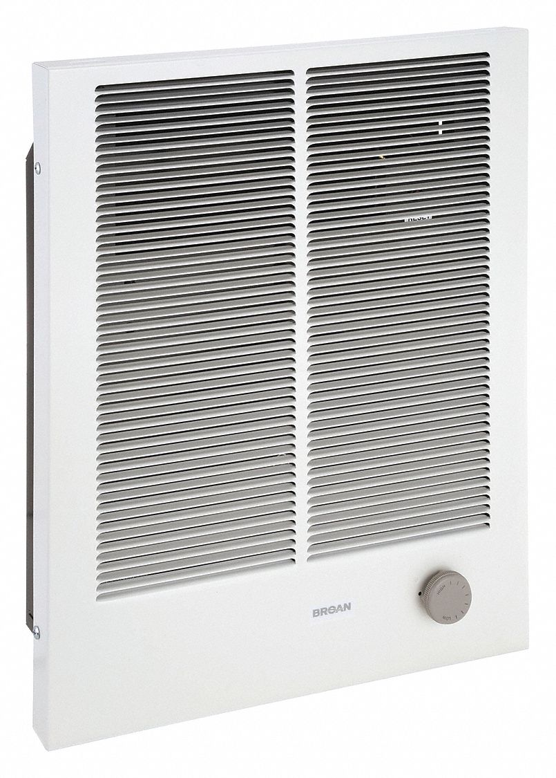 Recessed Electric Wall-Mount Heater: 1500 W/3000 W/2000 W/4000 W, 208/240V AC, 1 Phase, White