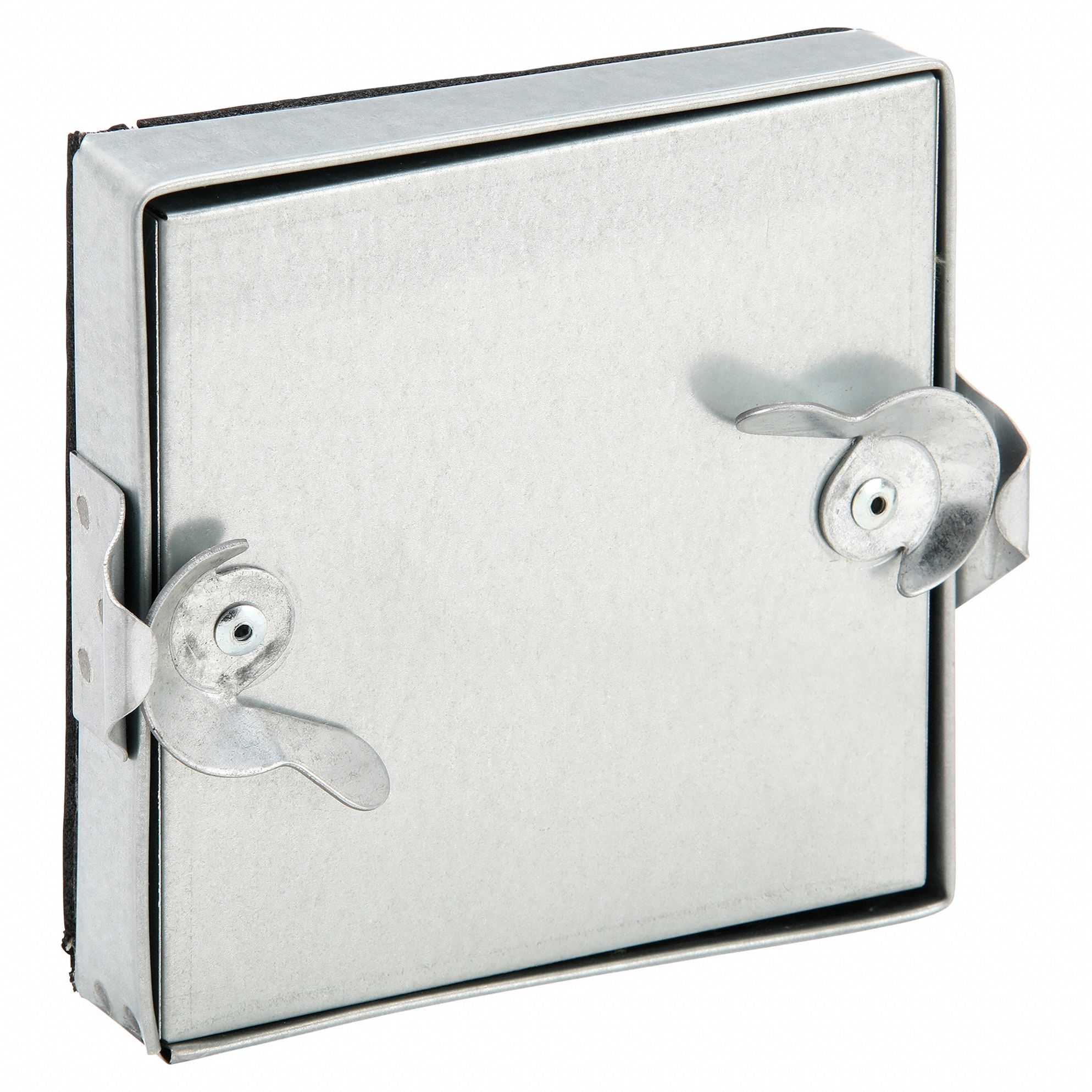 Duct Access Door: 6 in x 6 in, 24 ga, Steel, Double Cam, Tab-In Hinge, 6 in Observation Port Ht
