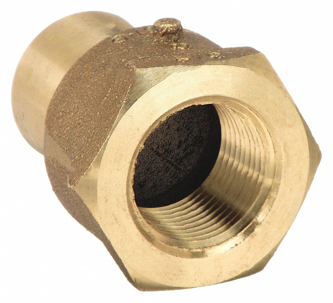 Sweat Fitting Adapter: 1 in CTS x 3/4 in Pipe, Cup x FNPT, Bronze