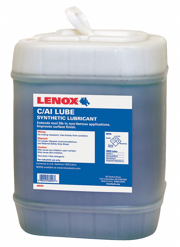 LENOX Cutting Oil, Container Size 5 gal, Carboy, Amber 5EGD468026 Grainger