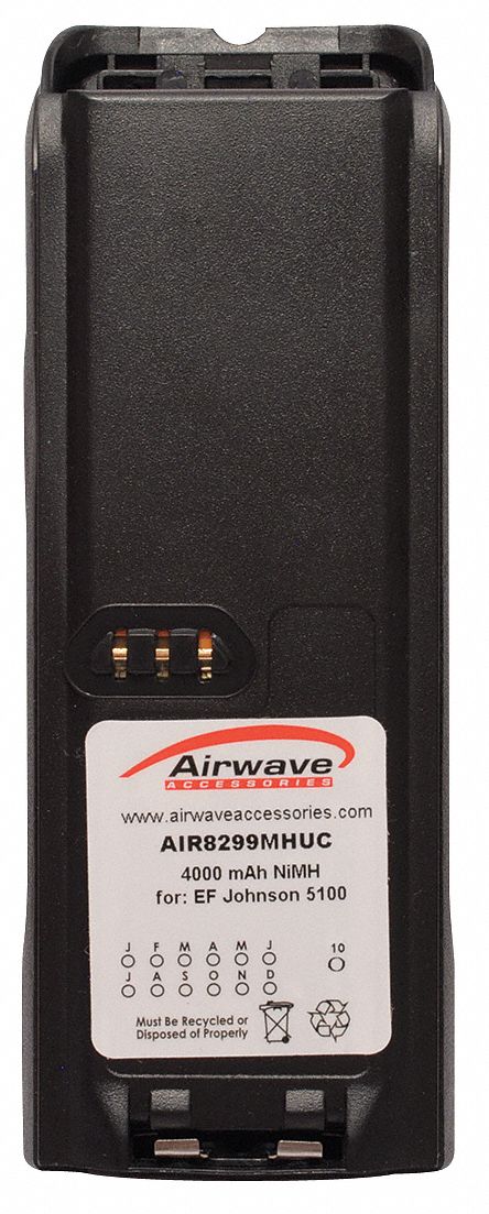 Battery Pack: Fits EF Johnson Brand, Nickel-Metal Hydride, Charger Dependent
