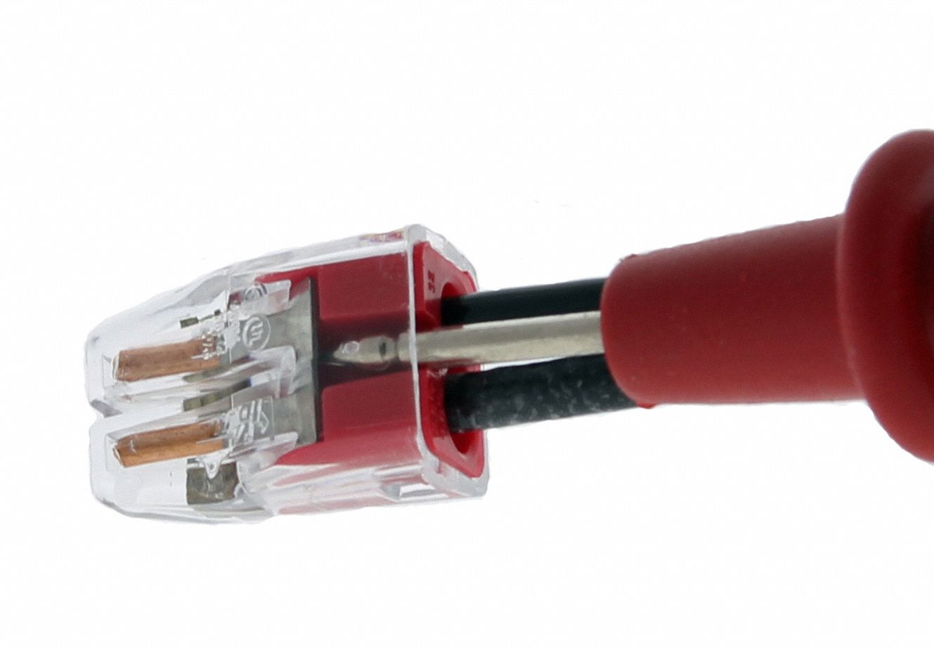 IDEAL PushIn Connector, 2 Port, Red, 18 to 12 AWG Stranded, 20 to 12 AWG Solid Wire Range