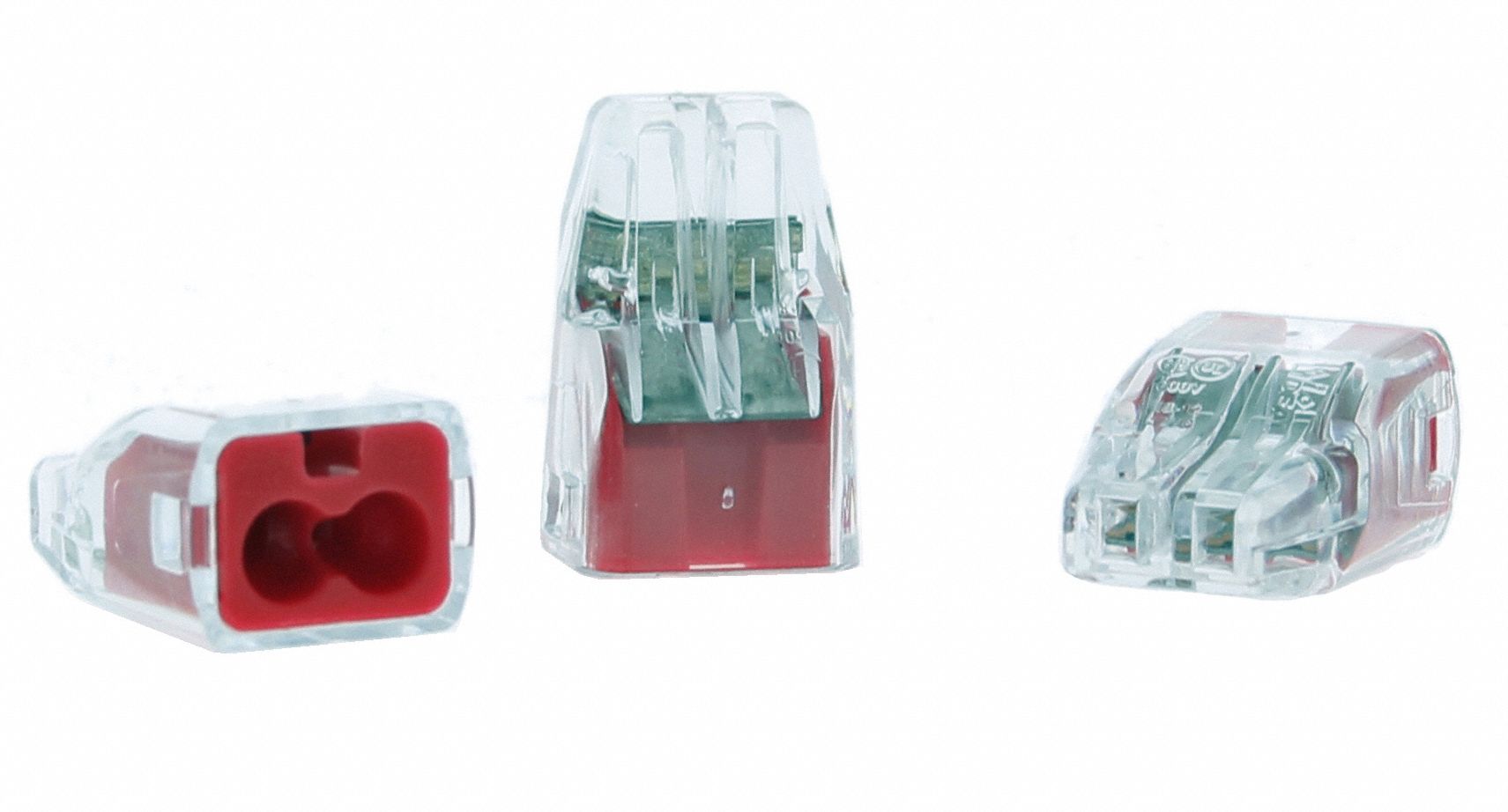 IDEAL PushIn Connector, 2 Port, Red, 18 to 12 AWG Stranded, 20 to 12 AWG Solid Wire Range