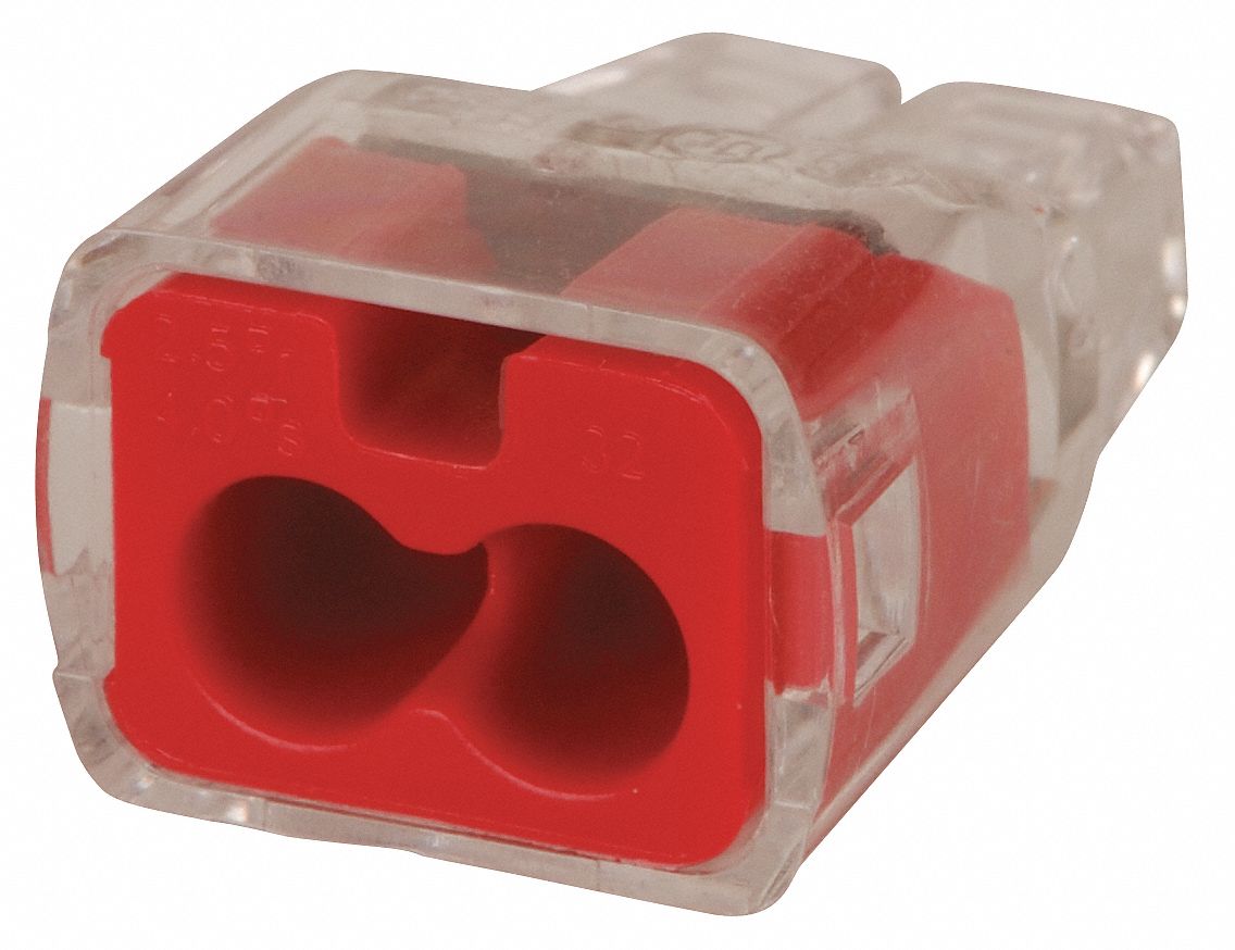 5EKL2 - Push In Connector 2 Port Red PK100