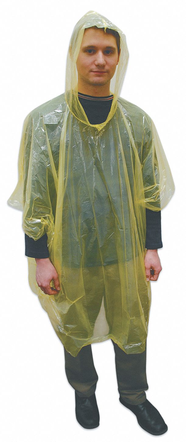 5ELW8 - Disposable Poncho Polyethylene Yellow