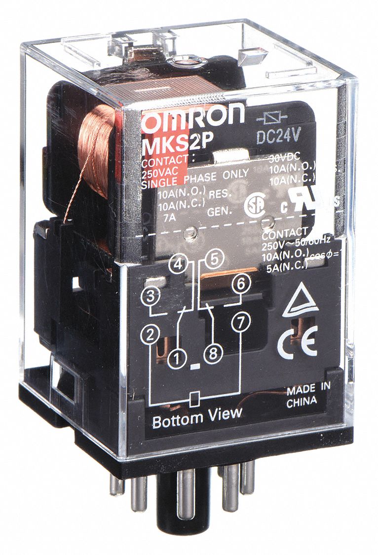 General Purpose Relay: Socket Mounted, 10 A Current Rating, 24V DC, 8 Pins/Terminals, DPDT